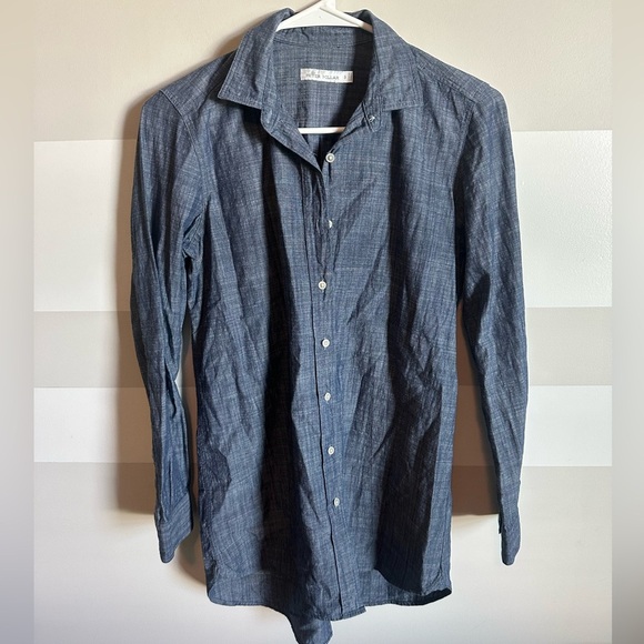 Peter Millar Women's Tunic Blouse Chambray Button Up - Picture 1 of 2